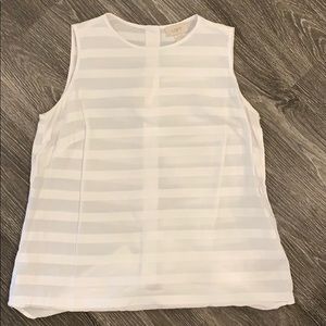 Loft button back white tank